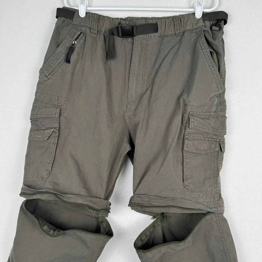 BC Clothing Convertible Cargo Pants Mens XXL x 30 Hiking Zip Off Belted Utility